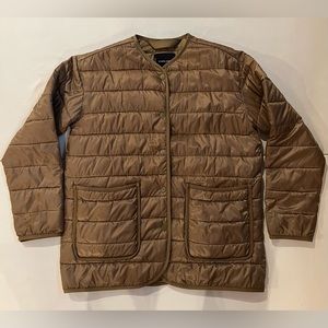 Everlane The ReNew Quilted Mid Length Liner in Earth Brown size S